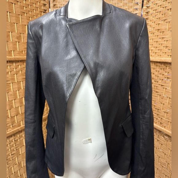 Theory Black Leather Jacket - Picture 10 of 10